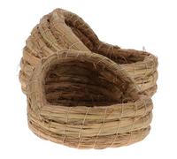 BAZEITFLOW 2pcs Small Woven Chicken Coop Nest Sleeping Bed Laying Hen Nesting Pad for Birds Rabbits Hamsters Breeding Hut