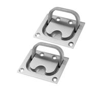 BAZEITFLOW 2pcs Stainless Steel Flush Lift Ring Pull Handles Screws, Large Recessed Boat Hatch Latch for Yacht Deck, Sturdy Marine Hardware for Boating and Sailing Maintenance