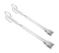 BAZEITFLOW 2pcs Stainless Steel Trash Grabber Tool 45cm 55cm Metal Reaching Aid for Seniors Heavy Duty Litter Picker Stick for Outdoor Cleaning and Household Waste Collection