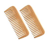 BAZEITFLOW 2pcs Static Comb Wood Wide Tooth Hair Combs Scalp Massage for Detangling Curly Hair