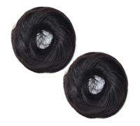 BAZEITFLOW 2Pcs Synthetic Hair Bun Scrunchies Hairpiece Extensions for Women Neat Messy Bun Maker Hair Rings for Daily Fitness and Special Occasions