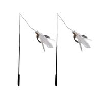 BAZEITFLOW 2pcs Telescopic Cat Teaser Wand 1.8m Carbon Fiber Rod with Feather for Indoor Cats Play and Teasing to Keep Active