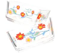 BAZEITFLOW 2pcs Tip Water Bowl for Rabbit Guinea Pig Hamster Small Pet Feeder Glass Material