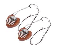 BAZEITFLOW 2pcs Tone Mini Thumb Piano Kalimba Heart Pendant for Beginners Parties Musical Present Portable Finger Instrument Music Instrument