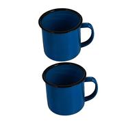 BAZEITFLOW 2Pcs Vintage Portable Coffee Mug Household Enamel Coffee Cups for Home Office Cafe Use Multi Functional Retro Design with Enough Capacity Friends and Family