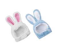 BAZEITFLOW 2Pcs Wear-resistant Kitten Hats Adorable Cat Costume Accessories for Small to Medium Pets Easy to Wear Cute White Blue Pet Hats for Photos and Birthday Parties