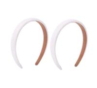 BAZEITFLOW 2pcs Women’s Sponge Hair Headbands Thin Lightweight Hair Hoops White Simple Daily Accessories for Casual Wear