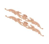 BAZEITFLOW 2pcs Wood Carved Appliques Unpainted Decorative Carving Decals for Door Cabinet Furniture Elegant Corner Moulding Trims for Living and Dining Decor Wood Material with Fine