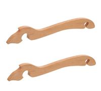 BAZEITFLOW 2Pcs Wood Oven Rack Puller Tool with Long Handle, Heat-Resistant Push Pull Kitchen Accessory for Toaster, Air Fryer, and Oven Rack Scald Prevention
