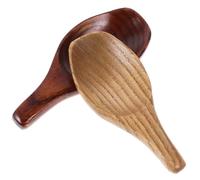 BAZEITFLOW 2pcs Wooden Short Handle Scoops Mini Tea Leaf and Milk Powder Spoons Kitchen Accessories for Home Tea House Bar Restaurant Use
