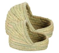 BAZEITFLOW 2pcs Woven Slipper Nest Shape Chicken Coop Sleeping Bed Green Low-maintenance Nurturing Environment for Backyard and Farm