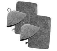 BAZEITFLOW 2sets Sauna Accessories Felt Hat Mat Set Insulated Sauna Cap Water Absorbent Floor Mat for Banya Hotel Spa