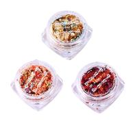 BAZEITFLOW 3 Box Manicure Supply Gold Leaf Flakes Metallic Foil Nail Art Decorations for DIY Jewelry Crafts Paintings and Party Nails Suitable for Professional and Home Use