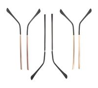 BAZEITFLOW 3 Pairs Metal Eyeglass Replacement Arms Temples for Rimless Frames, Left and Right Glasses Legs in Coffee, Gold, and Gunmetal Colors - Spectacle Spare Parts Eyewear Repair Kit