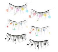 BAZEITFLOW 3 Pairs Sequin False Eyelashes for Women Makeup Heart Flower Design Cosmetic Lashes Natural Delicate Cluster Eyelash Extensions for Party Wedding Daily Use