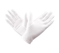 BAZEITFLOW 3 Pairs White Elastic Spandex Jewelry Inspection Gloves Breathable Etiquette Gloves for Electronics Glass Handling and Art Archives Comfortable Fit for Adults