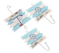 BAZEITFLOW 3 Pcs Mediterranean Style Wall Hooks Creative Home Accessories for Hanging Coats Keys and Decorative Use with Random Artistic Designs