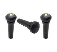 BAZEITFLOW 3 Pcs Violin Ebony Tailpins Set with 2 Fish Eye Pins and 1 Plain Pin, Replacement Violin End Pegs for String Instrument Repair and Musical Accessories in Black