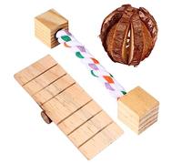 BAZEITFLOW 3 Pcs Wooden PET Toy Set for Hamsters and Small Animals Natural Chew Playthings Safe Molar Toys for Hamsters Squirrels and Guinea Pigs
