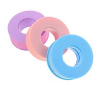 BAZEITFLOW 3 Rolls Breathable Non Woven Silicone Gel Eyelash Tape for Lash Extensions Easy to Use Gentle Adhesive Includes Purple Blue and Pink