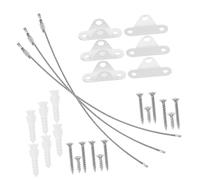 BAZEITFLOW 3 Sets Furniture Wall Anchors Kit with Stainless Steel Tip Straps Adjustable Heavy Duty Safety Anchors for Cabinets Tv and Shelves Proofing Furniture Strap Set