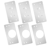 BAZEITFLOW 3 Sets Stainless Steel Cabinet Hinge Repair Plates with Tapping Durable Hinge Fixing Brackets for Composite Furniture Doors Easy to Install Kitchen Cabinet Repair Kit with Rounded