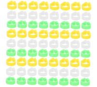 BAZEITFLOW 300Pcs Colorful Plastic Bird Leg Bands for Pigeons and Poultry Lightweight Identification Rings for Racing Pigeons Parakeets Parrots Chickens and Ducks Narrow Green White Yellow