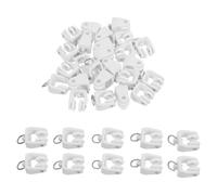 BAZEITFLOW 30pcs Curtain Track Rollers with Hooks Silent Dual Wheel Curtain Gliders for Ceiling and Wall Mounted Curved Rail Tracks Replacement Pulley Runners for Window