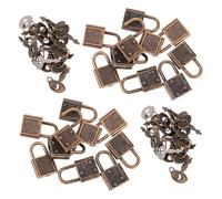 BAZEITFLOW 30pcs Mini Vintage Bronze Padlocks Keys, Retro Small Locks for Jewelry Boxes, Suitcases, Travel Bags, Furniture Cabinets, Antique Keyed Miniature Locks for Secure Storage