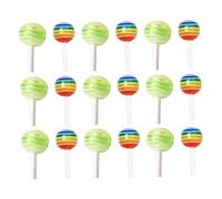 BAZEITFLOW 30pcs Mixed Color Mini Lollipop Nail Art Decors Soft Polymer Clay Candy Diy Manicure Accessories for Women Nail Decoration Salon Use