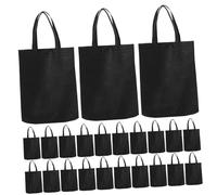 BAZEITFLOW 30pcs Non Woven Tote Bags with Handles Reusable Shopping and Gift Bags for Groceries Travel Storage Water Resistant Black