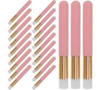 BAZEITFLOW 30pcs round Head Lip Brush Set for Makeup Application and Travel, Nylon Mini Lipstick Applicator with Nose Pore Cleansing and Blending Function, Portable Plastic Lash Cleansing