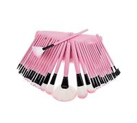 BAZEITFLOW 31Pcs Portable Pink Makeup Brush Set with Pouch Professional Cosmetic Applicators for Daily Use Microfiber Hair for Powder Hold