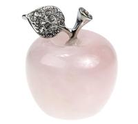 BAZEITFLOW 35mm Pink Rose Quartz Crystal Apple Ornament Desktop Decoration Tabletop Adornment for Christmas and Romantic Home Decor
