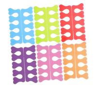BAZEITFLOW 36Pcs Manicure Toe Separators Sponge Nail Art Dividers Flexible Finger Spacers for Salon Use in Pink Purple Blue Yellow Green Red