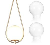 BAZEITFLOW 3pcs Acrylic Frosted Spherical Lampshades 150mm Diameter Replacement Light Covers for Outdoor Wall and Post Lamps with 7.5cm Opening, Suitable for 8cm Base Inner Diameter