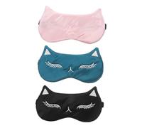BAZEITFLOW 3pcs Cartoon Animal Sleep Mask with Soft Silk Eye Cover Blackout Eye Shade for Adults Comfortable Light Blocking Blindfolds for Travel Party and Night Rest