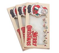 BAZEITFLOW 3pcs Christmas Money Clip Money Present Envelope Fun Present Ideas Cash Envelope Holder Xmas Party Favor Holder for Cash Card for Dispenser Wood