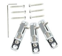 BAZEITFLOW 3PCS Chrome Guitar Bridge Replacement Roller Saddles for Electric Bass Guitar with Wrench Metal Construction Smooth Polished Surface Easy Installation