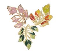 BAZEITFLOW 3pcs Colorful Metal Hair Jaw Clips Leaves Design Large Enamel Hair Clips for Women and Teen Girls Thick Claw Set for Long and Fine Autumn Style Accessories
