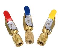 BAZEITFLOW 3pcs Copper Angled Ball Valve Shut Valve On-Off for Air Condition Refrigerant HVAC Cooling System