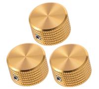 BAZEITFLOW 3pcs Gold Aluminum Alloy Potentiometer Knobs Solid Volume Control Replacement Caps for Electric Guitar Keyboard Audio Mixer Multimedia Tone Adjustment