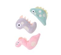 BAZEITFLOW 3Pcs Interactive Pet Plush Creative Cat Teaser Props for Kittens Pink Snake Gray Dinosaur Engaging Catnip Fun Safe Durable Pet Supplies