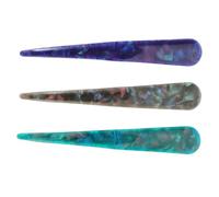 BAZEITFLOW 3pcs Large Acrylic Hair Clips for Thick Fine Hair in Sea Blue Light Gray Dark Blue Lightweight Accessories for Women Parties Weddings Proms