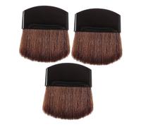 BAZEITFLOW 3pcs Mini Powder Blush Makeup Brushes with Short Plastic Handles Soft Dense Bristles for Foundation Eyeshadow Blending Cosmetic Tool for Daily Travel Use