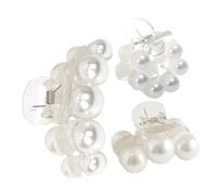 BAZEITFLOW 3pcs Pearl Hair Claw Clips Set for Women Small Claw Clips 3-6 Pearls 4-6cm Retro Hair Holders Accessories
