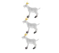 BAZEITFLOW 3pcs Realistic Goat and Sheep Figurine Educational Farm Animal Models for Boys and Miniature PVC Craft Decorations for DIY Preschool Learning and Play
