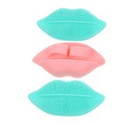 BAZEITFLOW 3pcs Silicone Lip Brush and Lip Exfoliator Scrub Set Soft Cleaning Brush for Sensitive Skin Facial Blackhead Pore Cleansing Suitable for Baby Bath and Care Random Color