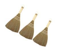 BAZEITFLOW 3pcs Small Straw Whisk Broom Desktop Cleaning Tools for Home Kitchen Dust Removal Multi Functional Short Handle Powder Brooms