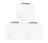 BAZEITFLOW 3pcs Transparent Acrylic Nail Palettes Tray Ergonomic Handheld Nail Art Display Boards for Professional Salon and Personal Use Fake Mixing and Blending Tool